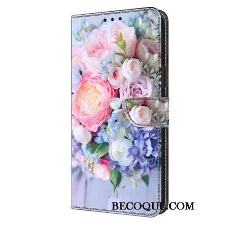 Etui Folio Oppo A98 5g Kolorowe Kwiaty