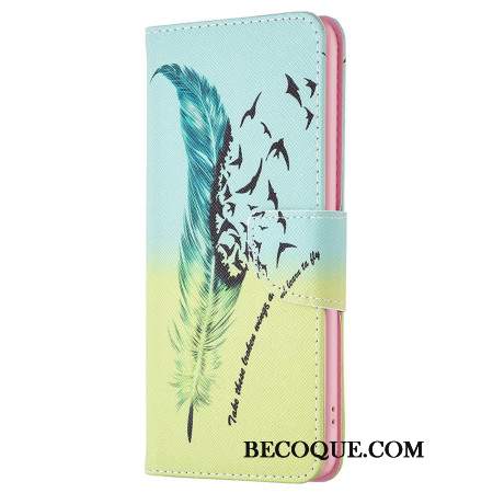 Etui Folio Oppo A98 5g Pióro I Ptaki