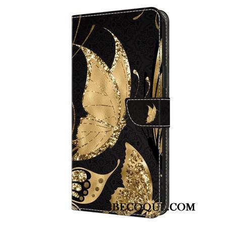 Etui Folio Oppo A98 5g Złoty Motyl