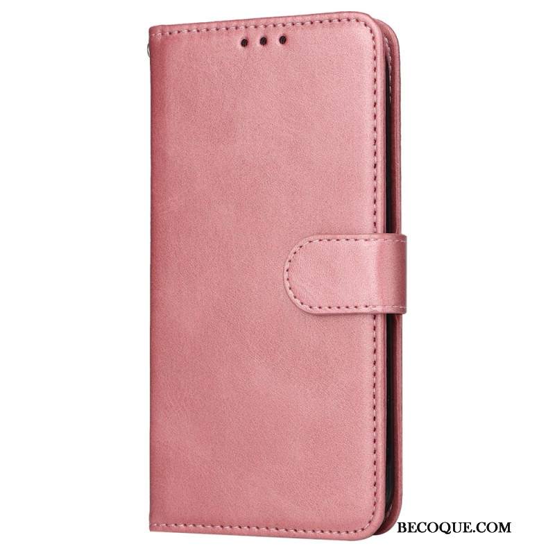 Etui Folio Oppo Reno 11 5g Efekt Gładkiej Skóry Z Paskiem Etui Ochronne