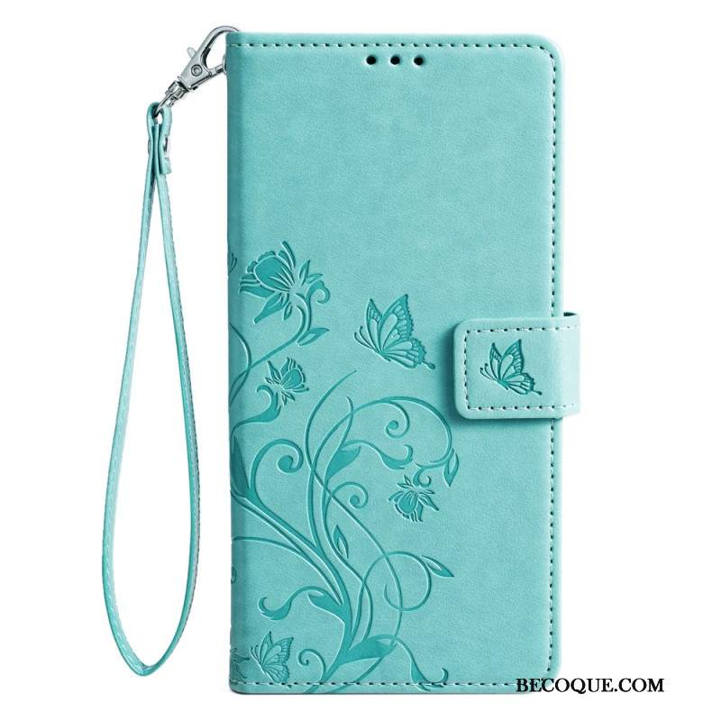 Etui Folio Oppo Reno 11 5g Motyle I Kwiaty Z Paskiem