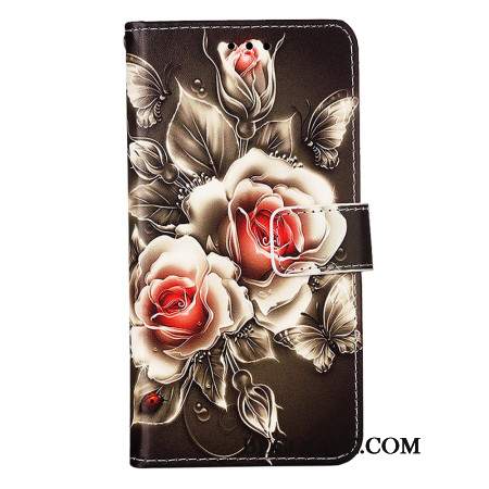 Etui Folio Oppo Reno 11 5g Róże Z Paskiem