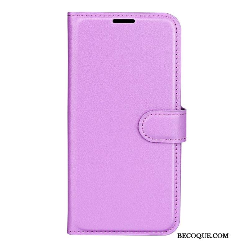 Etui Folio Oppo Reno 12 Pro 5g Klasyczna Sztuczna Skóra Litchi Etui Ochronne