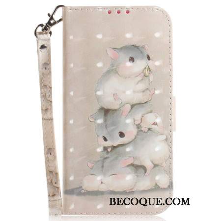 Etui Folio Oppo Reno 12f 5g Chomiki Z Paskiem Etui Ochronne