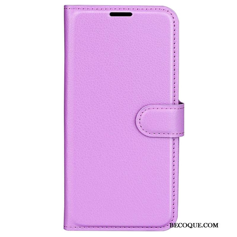 Etui Folio Oppo Reno 12f 5g Klasyczna Sztuczna Skóra Litchi Etui Ochronne