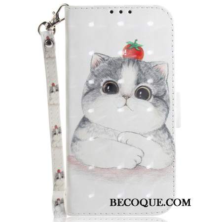 Etui Folio Oppo Reno 12f 5g Kot I Truskawka Z Paskiem