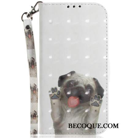 Etui Folio Oppo Reno 12f 5g Mops Przywiązany