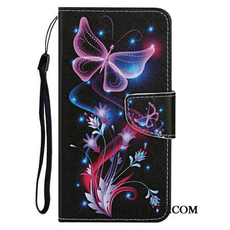 Etui Folio Samsung Galaxy A16 5g Świecące Motyle Etui Ochronne