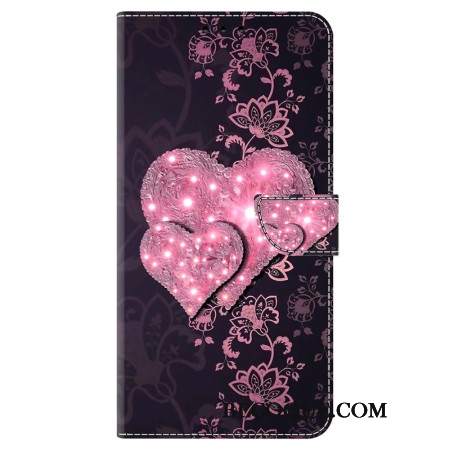 Etui Folio Samsung Galaxy A55 5g Koronkowe Serca Etui Ochronne