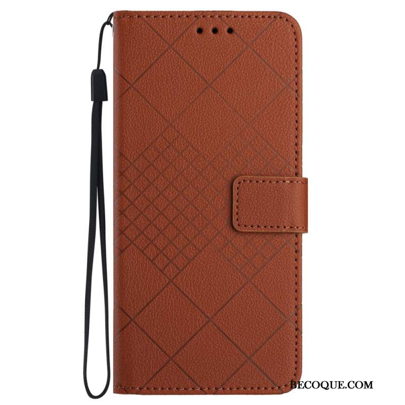 Etui Folio Samsung Galaxy M55 5g Tekstura Diamentu Liczi