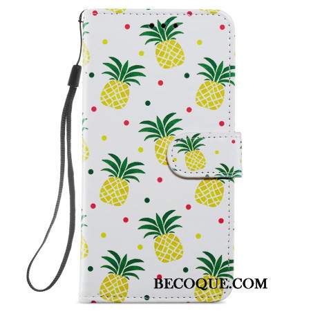 Etui Folio Samsung Galaxy S24 5g Ananas Z Paskiem Etui Ochronne