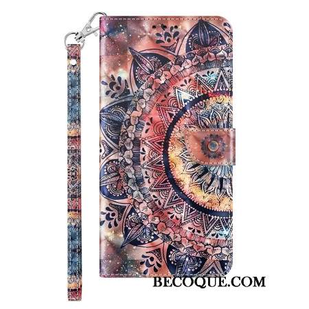 Etui Folio Samsung Galaxy S24 5g Kolorowa Mandala Z Paskiem Etui Ochronne