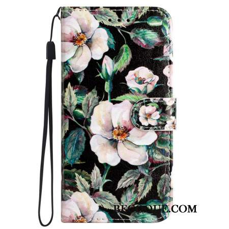 Etui Folio Samsung Galaxy S24 5g Wzór Magnolii Z Paskiem