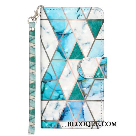 Etui Folio Samsung Galaxy S24 Fe Zielony Marmur Z Paskiem