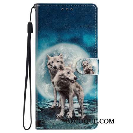 Etui Folio Samsung Galaxy S24 Plus 5g Dwa Wilki Z Paskami Etui Ochronne