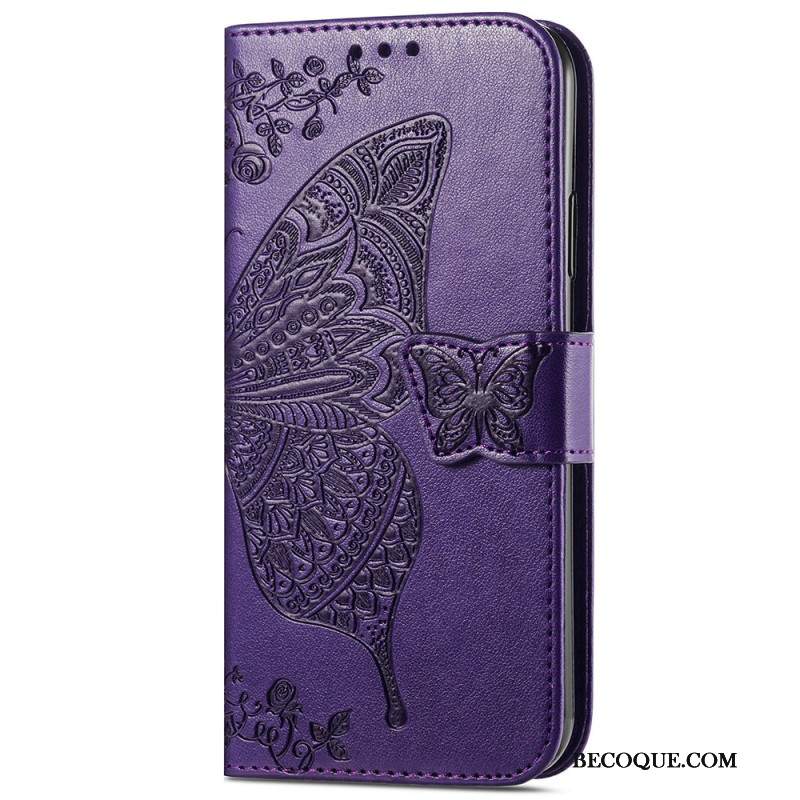 Etui Folio Samsung Galaxy S24 Ultra 5g Barokowy Motyl Z Paskiem