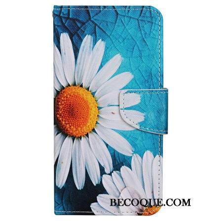 Etui Folio Samsung Galaxy S24 Ultra 5g Duże Chryzantemy Paskowe Etui Ochronne