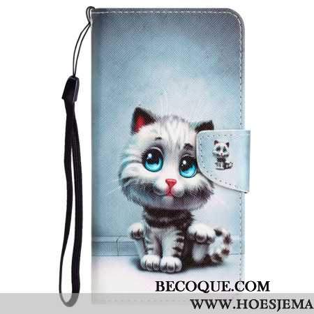 Etui Folio Samsung Galaxy S24 Ultra 5g Niebieskooki Kot Z Paskiem Etui Ochronne