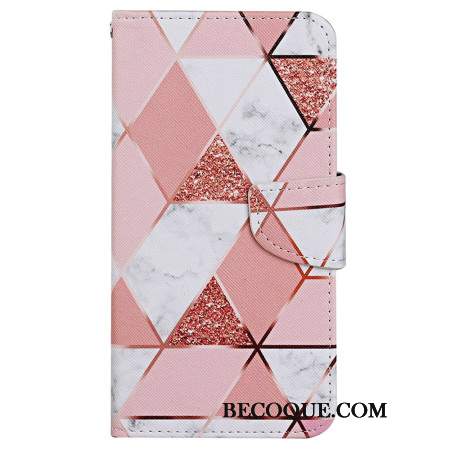 Etui Folio Samsung Galaxy S24 Ultra 5g Wzór Marmurkowy Z Paskiem Etui Ochronne