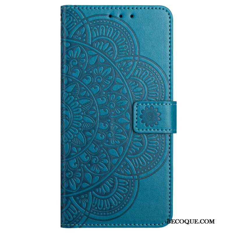 Etui Folio Xiaomi Redmi Note 13 4g Nadruk Mandali Z Paskiem Etui Ochronne