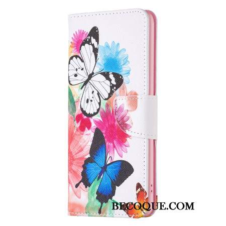 Etui Folio Xiaomi Redmi Note 13 5g Dwa Akwarelowe Motyle