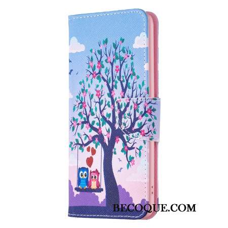 Etui Folio Xiaomi Redmi Note 13 Pro 4g Dwie Sowy Na Huśtawce