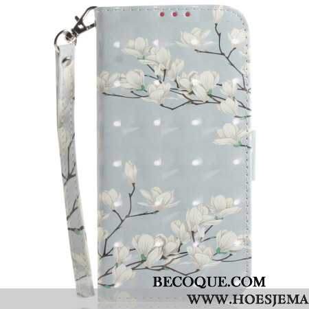 Etui Folio iPhone 16 Pro Max Magnolie Z Paskiem Etui Ochronne