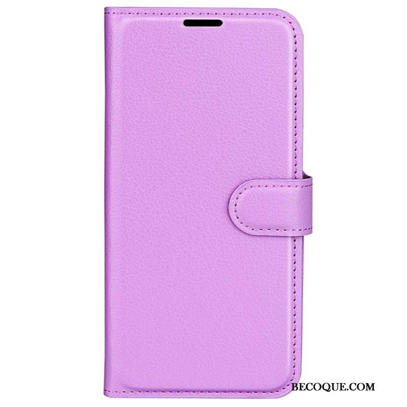 Etui Folio iPhone 16 Sztuczna Skóra Litchi Etui Ochronne