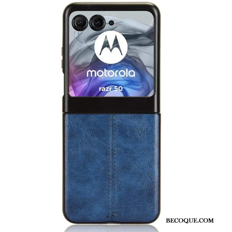 Etui Motorola Razr 50 Przeszycia Z Imitacji Skóry