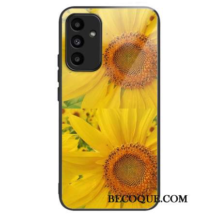 Etui Samsung Galaxy A15 Słoneczniki Ze Szkła Hartowanego