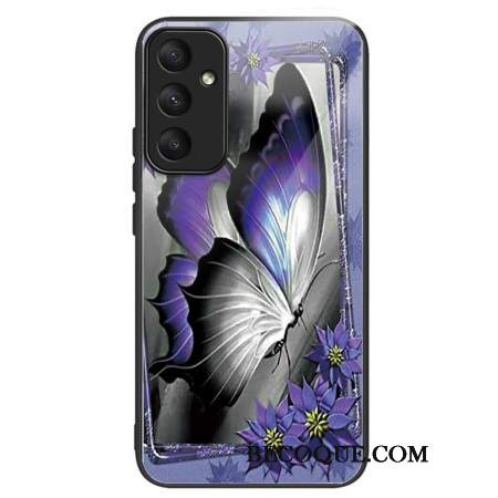 Etui Samsung Galaxy A55 5g Fioletowe Szkło Hartowane W Kształcie Motyla