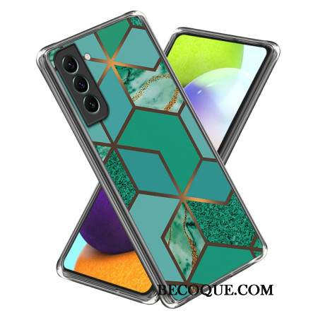 Etui Samsung Galaxy S24 5g Abstrakcyjny Wzór Marmuru W Zielonej Geometrii