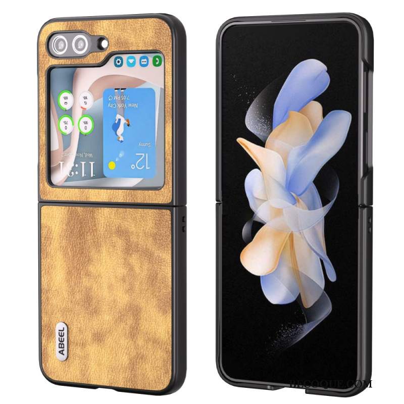 Etui Samsung Galaxy Z Flip 5 Efekt Skóry W Stylu Vintage Abeel Etui Ochronne