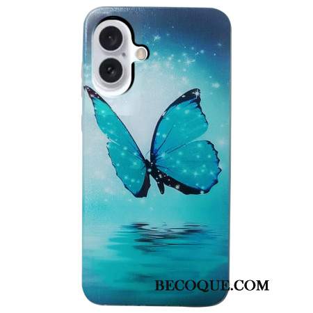 Etui iPhone 16 Niebieski Motyl