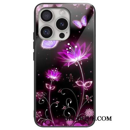 Futerały iPhone 16 Pro Max Etui Na Telefon Fluorescencyjne Szkło Hartowane Lotus