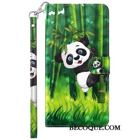 Obudowa Samsung Galaxy A55 5g Etui Na Telefon Panda Bambusowa Z Paskiem